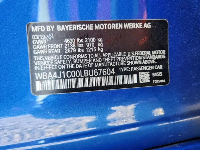 2020 BMW 430I GRAN COUPE  