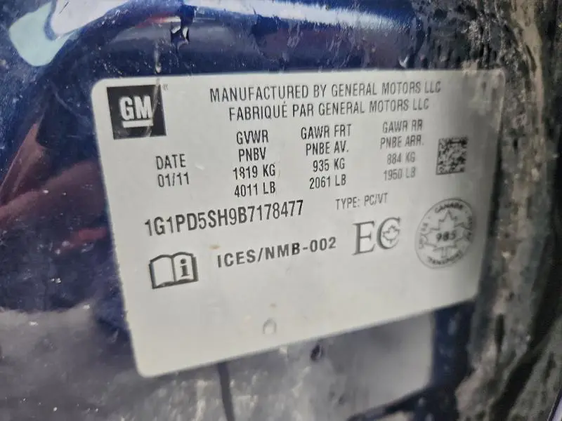 2011 CHEVROLET CRUZE LS  