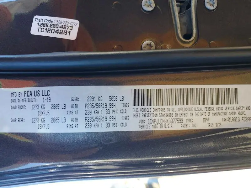 2019 JEEP CHEROKEE LIMITED  