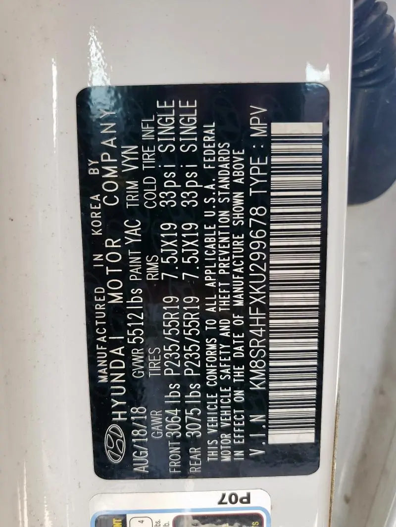 2019 HYUNDAI SANTA FE XL SE ULTIMATE  