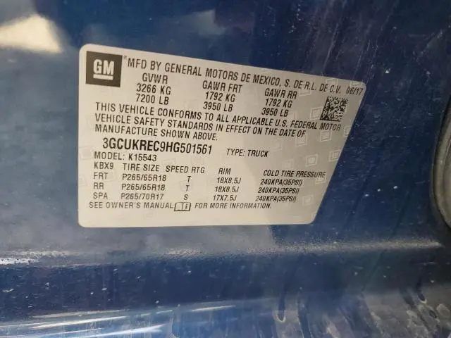 2017 CHEVROLET SILVERADO K1500 LT  