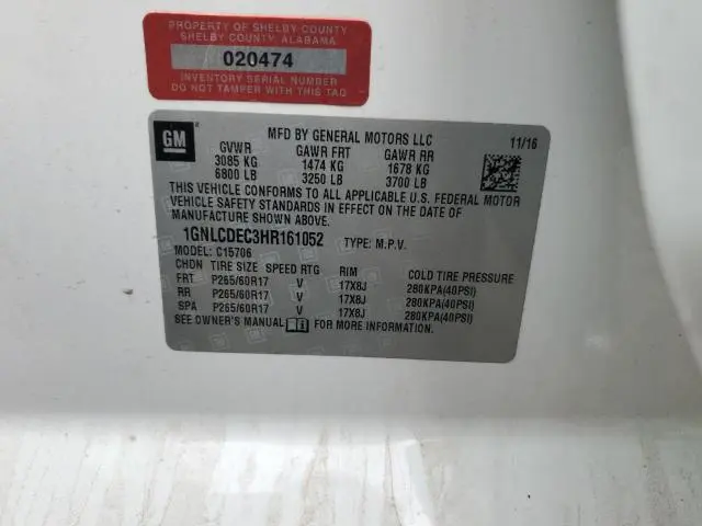 2017 CHEVROLET TAHOE POLICE  