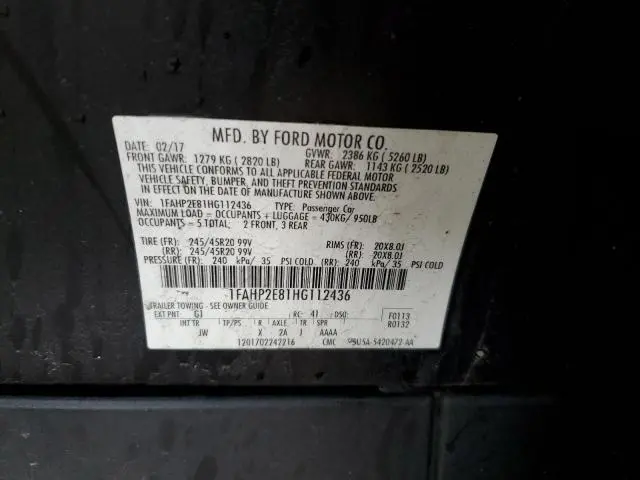 2017 FORD TAURUS SEL