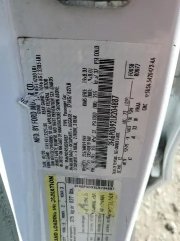 2020 FORD FUSION TITANIUM  