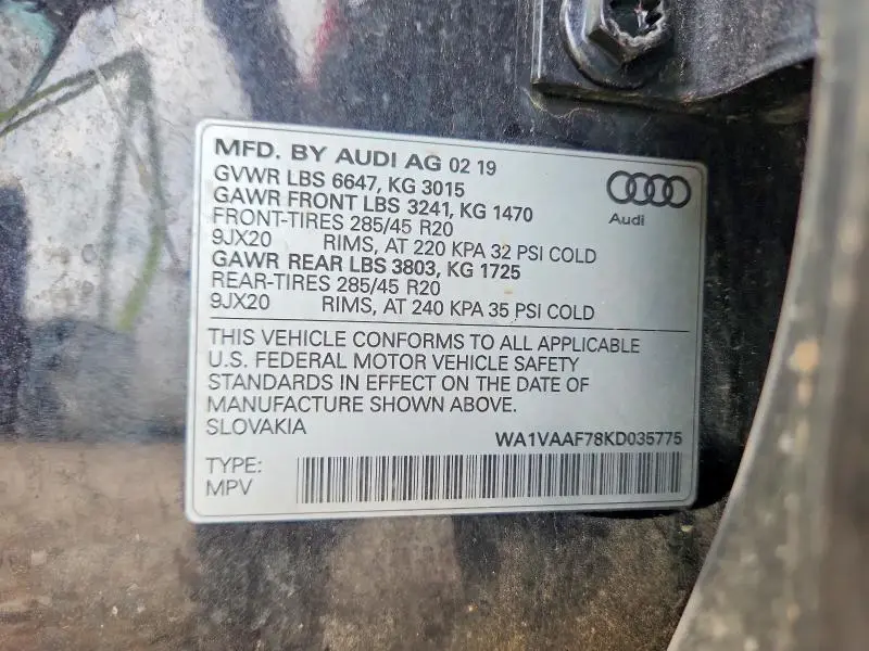 2019 AUDI Q7 PRESTIGE  