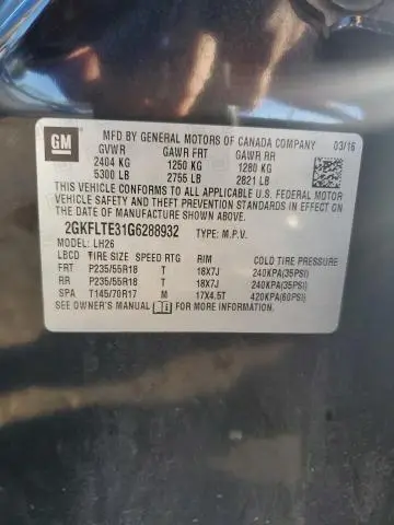 2016 GMC TERRAIN SLE  