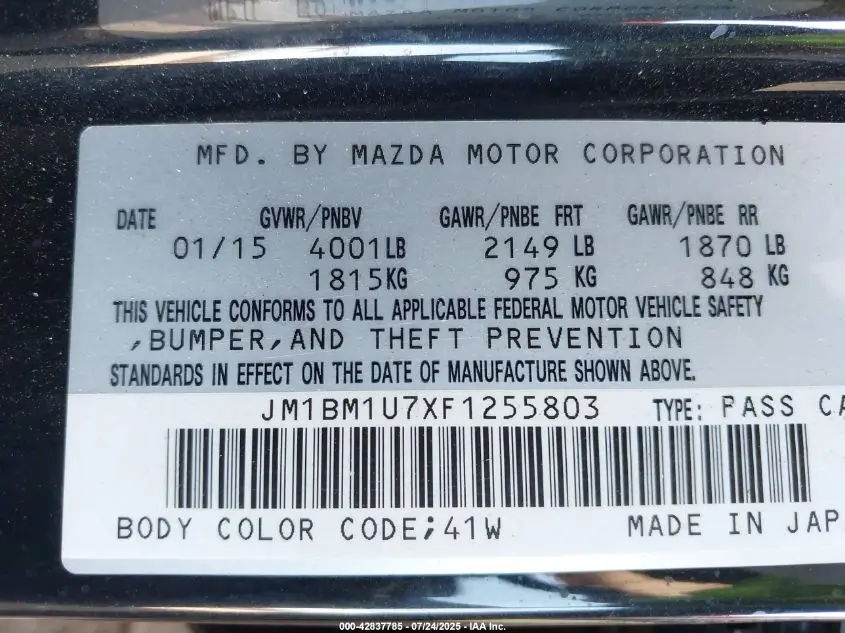 2015 MAZDA MAZDA3 I SPORT