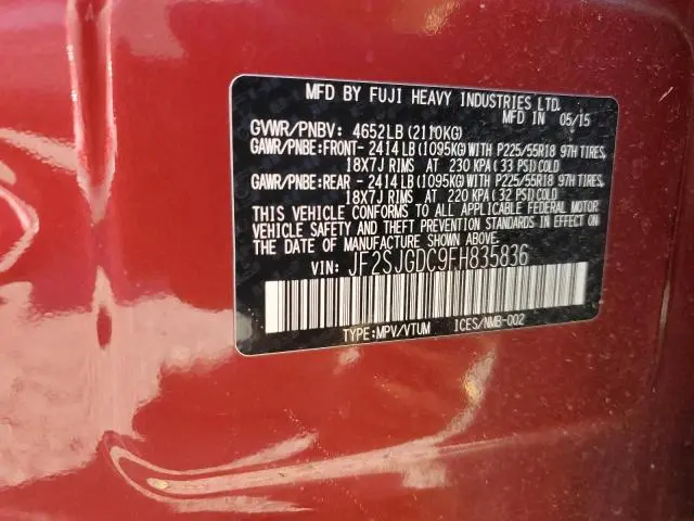 2015 SUBARU FORESTER 2.0XT PREMIUM  