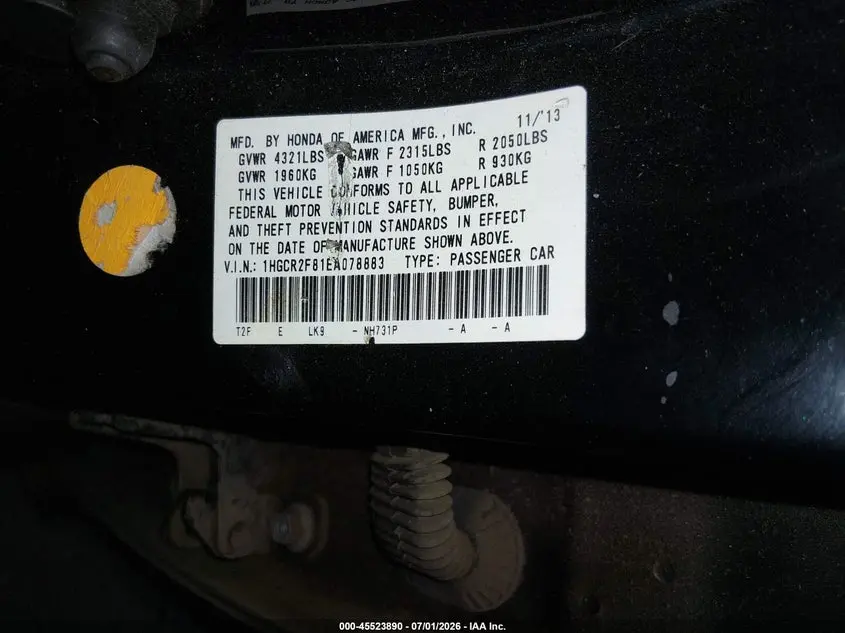 2014 HONDA ACCORD EX-L