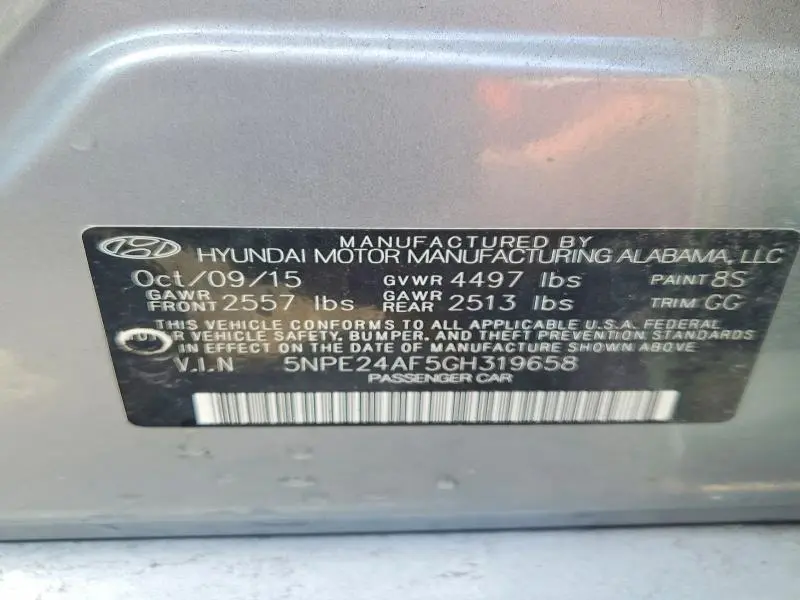 2016 HYUNDAI SONATA SE  