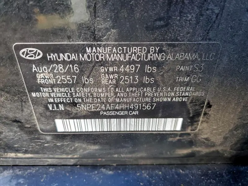 2017 HYUNDAI SONATA SE  