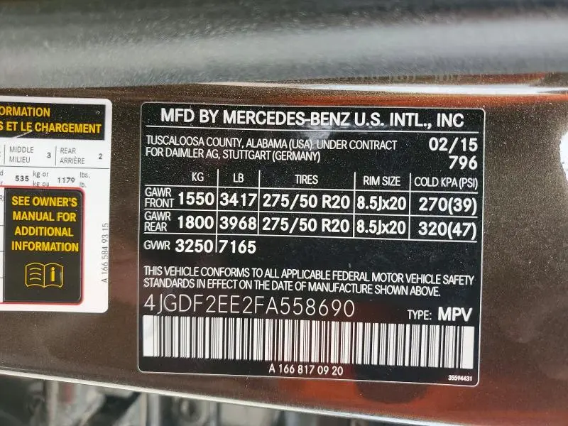 2015 MERCEDES-BENZ GL 350 BLUETEC  