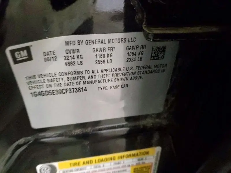 2012 BUICK LACROSSE PREMIUM  