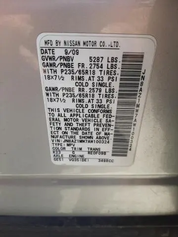 2010 NISSAN MURANO S