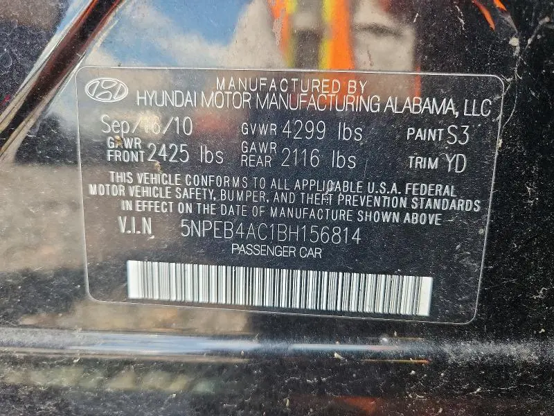 2011 HYUNDAI SONATA GLS  