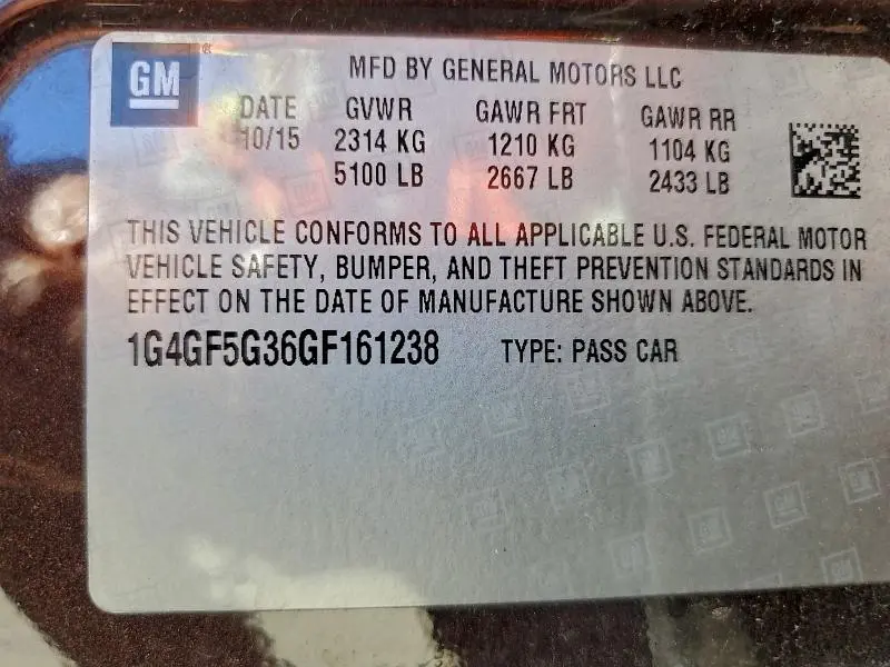 2016 BUICK LACROSSE PREMIUM  