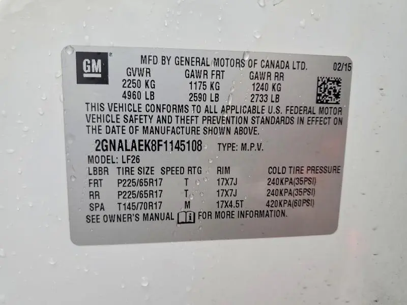 2015 CHEVROLET EQUINOX LS  