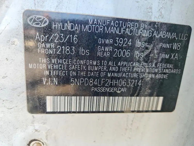 2017 HYUNDAI ELANTRA SE  