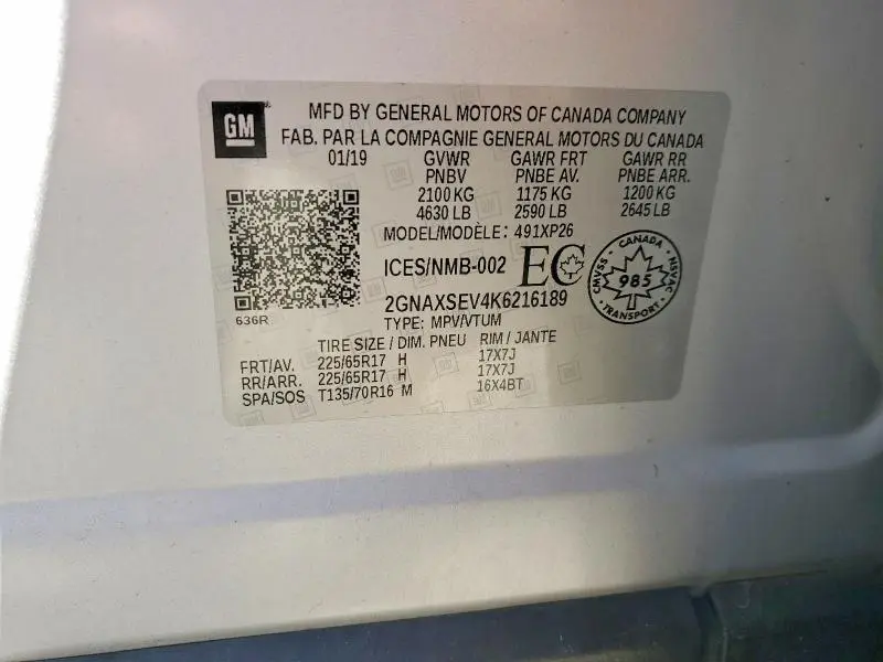 2019 CHEVROLET EQUINOX LS  