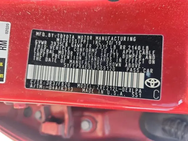 2020 TOYOTA COROLLA LE  