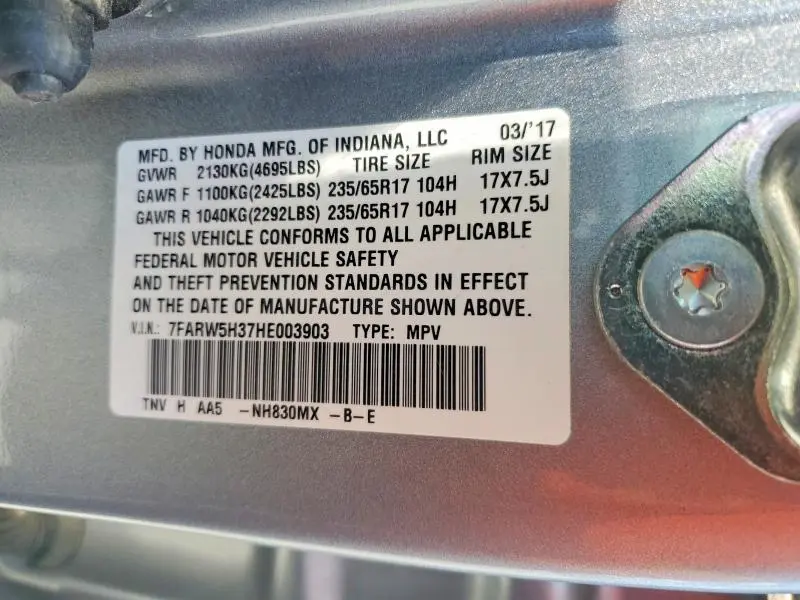 2017 HONDA CR-V LX  