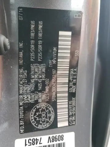 2014 TOYOTA SIENNA SPORT  