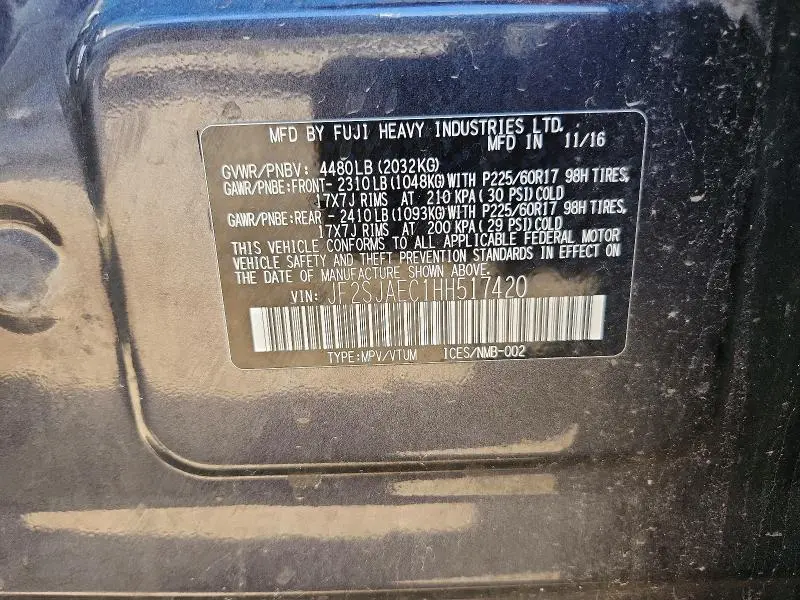 2017 SUBARU FORESTER 2.5I PREMIUM  