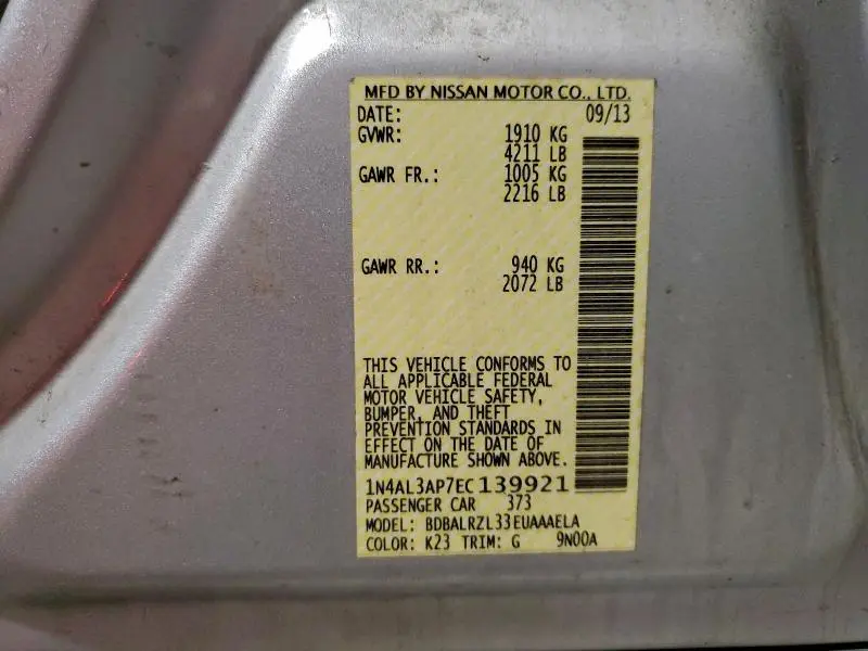 2014 NISSAN ALTIMA 2.5  