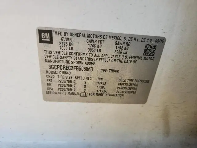 2015 CHEVROLET SILVERADO C1500 LT  