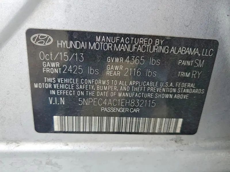 2014 HYUNDAI SONATA LIMITED  