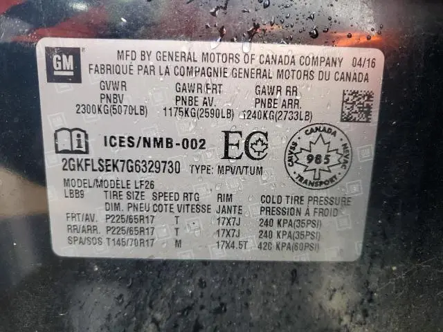 2016 GMC TERRAIN SLE  