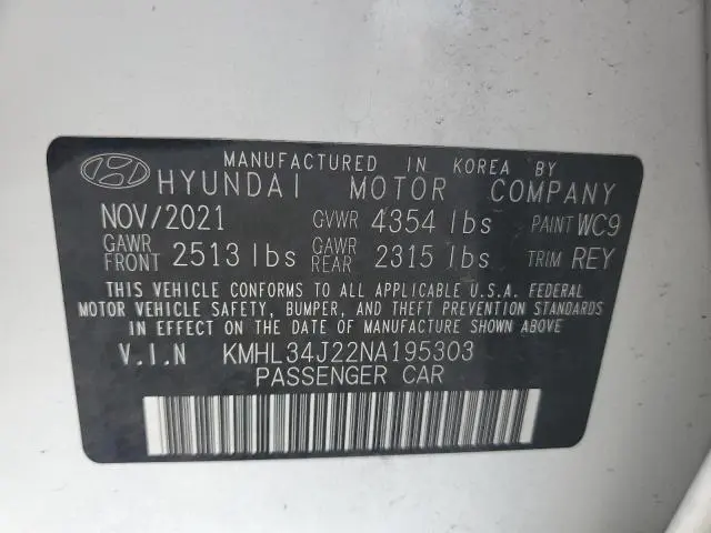 2022 HYUNDAI SONATA LIMITED  