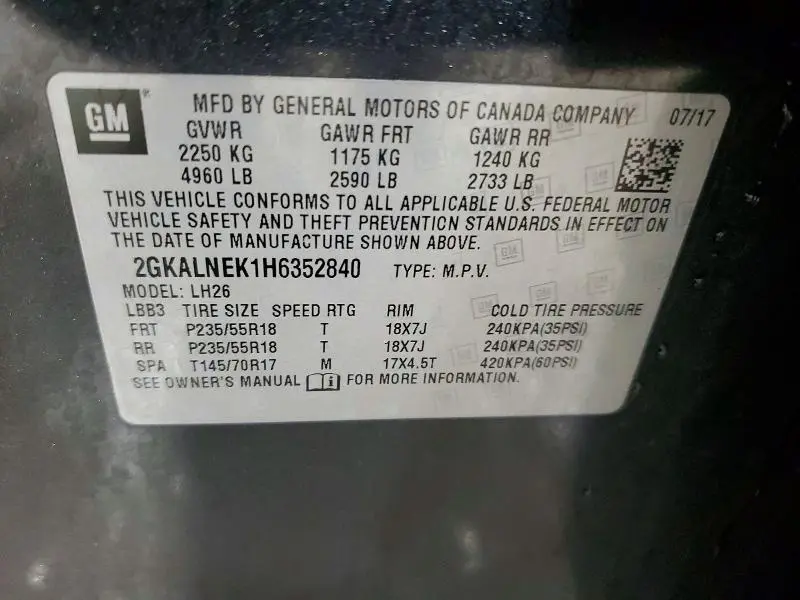 2017 GMC TERRAIN SLE  