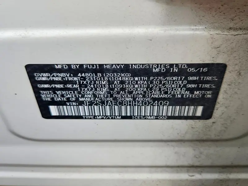 2017 SUBARU FORESTER 2.5I PREMIUM  