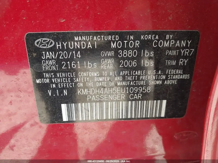 2014 HYUNDAI ELANTRA SPORT