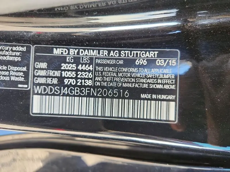 2015 MERCEDES-BENZ CLA 250 4MATIC  