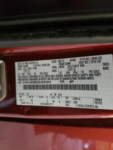 2016 FORD ESCAPE SE  