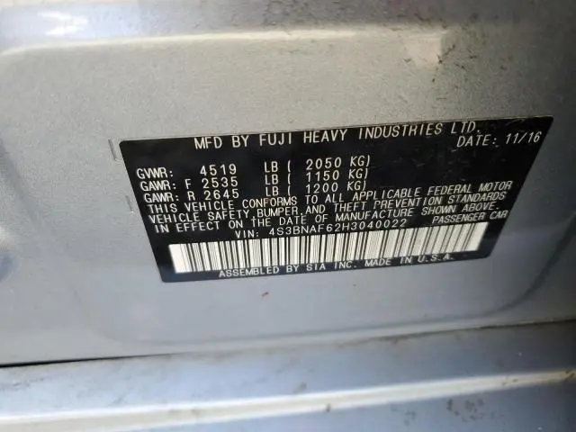 2017 SUBARU LEGACY 2.5I PREMIUM