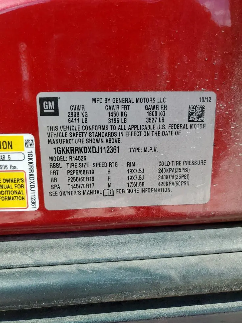 2013 GMC ACADIA SLT-1  