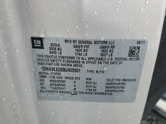 2011 CHEVROLET TRAVERSE LTZ