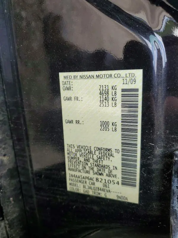 2010 NISSAN MAXIMA 3.5 S  