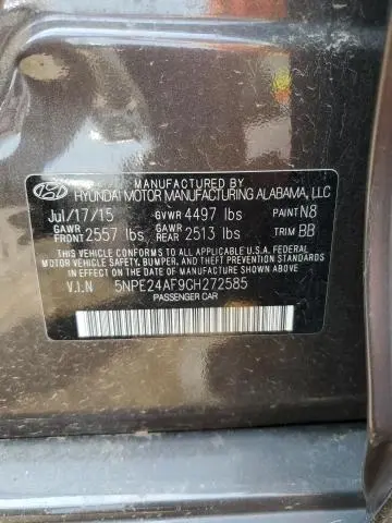 2016 HYUNDAI SONATA SE  