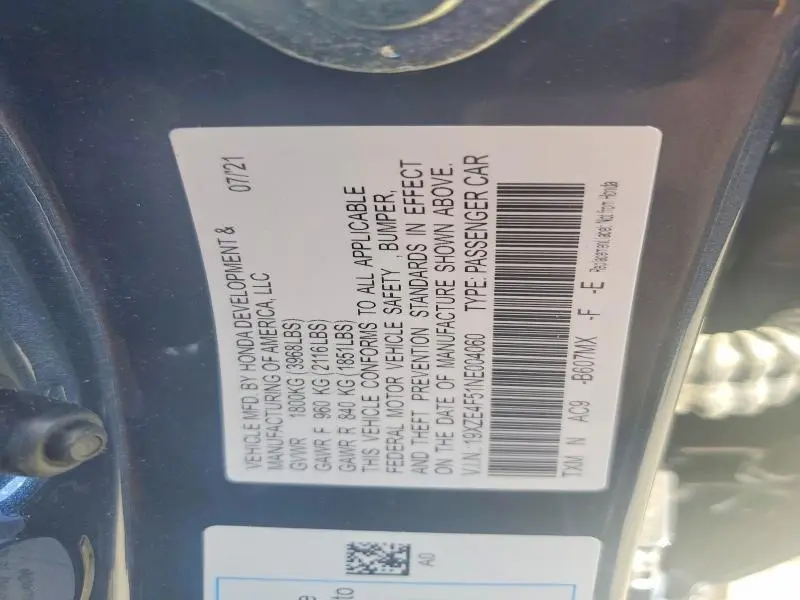 2022 HONDA INSIGHT EX  