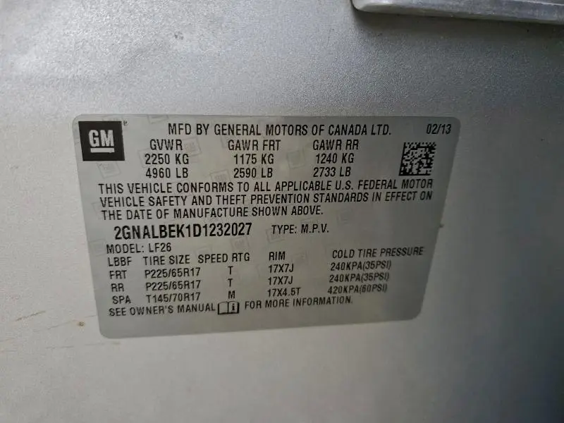 2013 CHEVROLET EQUINOX LS  