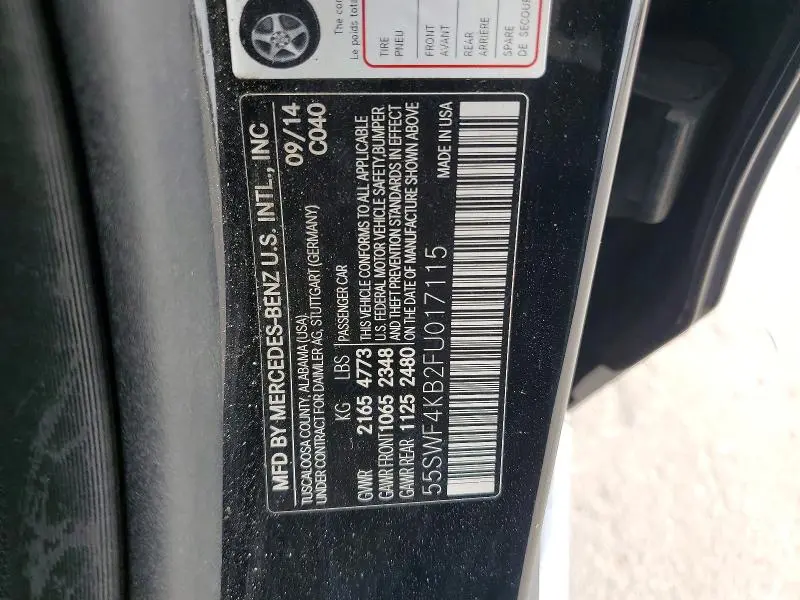 2015 MERCEDES-BENZ C 300 4MATIC  