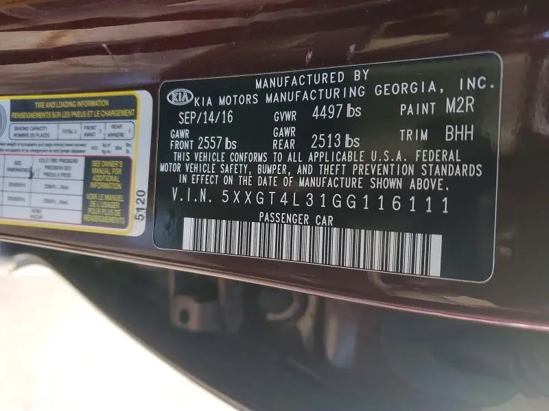 2016 KIA OPTIMA LX  