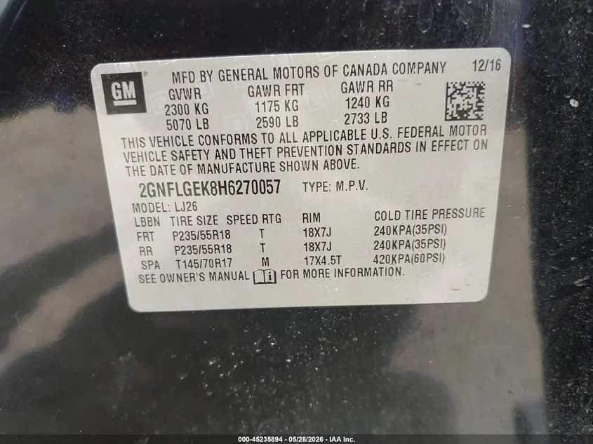 2017 CHEVROLET EQUINOX PREMIER