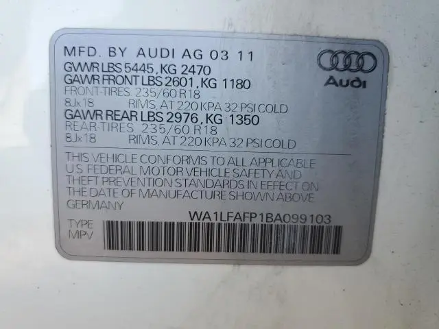 2011 AUDI Q5 PREMIUM PLUS