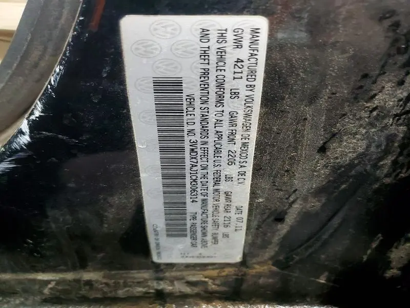 2012 VOLKSWAGEN JETTA SE  