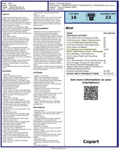 2015 CHEVROLET TAHOE C1500 LS  